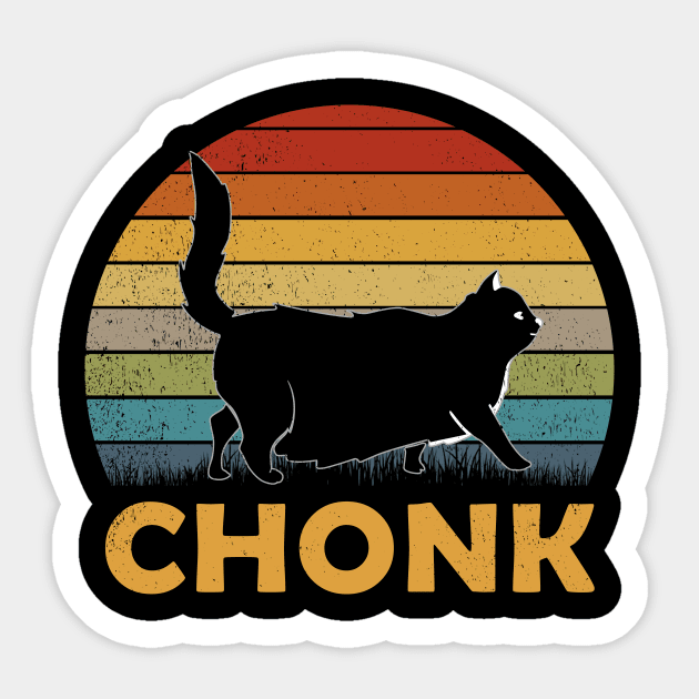 Retro Vintage Chonk - Halloween Black Cat T-shirt Sticker by kimmygoderteart